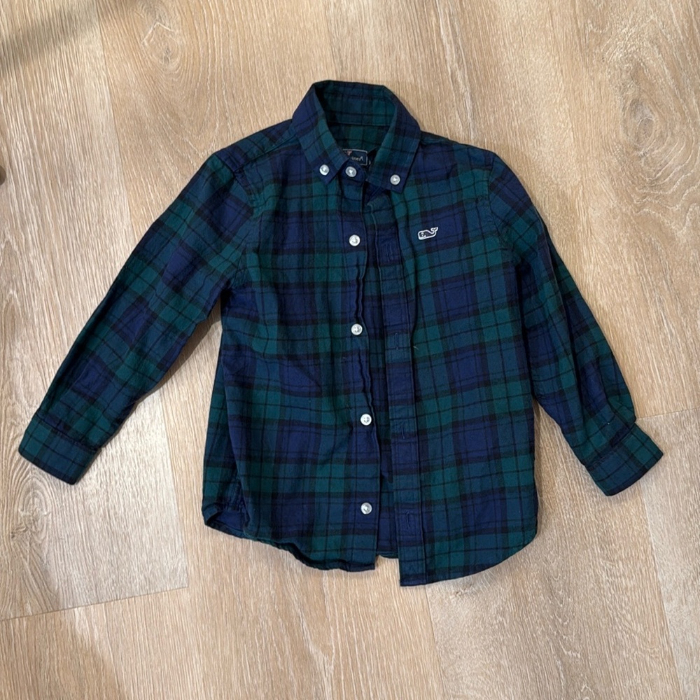 Boys 3T Vineyard Vines Tartan Plaid Flannel Button Down